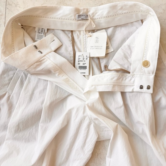 Brunello Cucinelli White Wide-Leg Pants size 4 - Picture 7 of 14